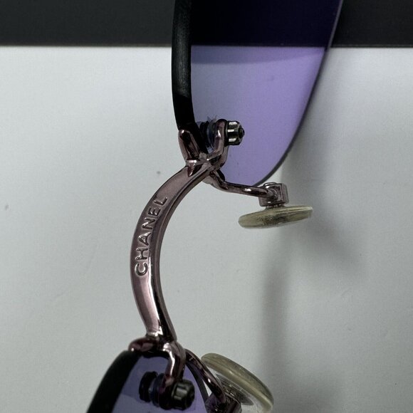 Vintage CHANEL Rimless Sunglasses 4069 C.225/90 Excellent Condition Pink Purple - Picture 6 of 16
